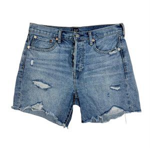 GAP Boyfriend Fit Long Denim Shorts (Size 6)